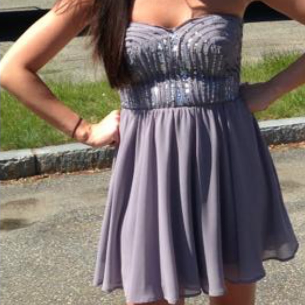 Moda Purple strapless dress